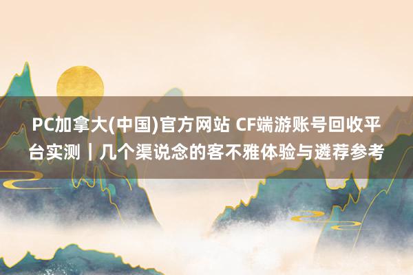 PC加拿大(中国)官方网站 CF端游账号回收平台实测｜几个渠说念的客不雅体验与遴荐参考