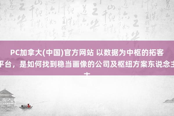 PC加拿大(中国)官方网站 以数据为中枢的拓客平台，是如何找到稳当画像的公司及枢纽方案东说念主