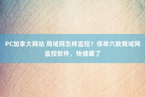 PC加拿大网站 局域网怎样监控？保举六款局域网监控软件，快储藏了