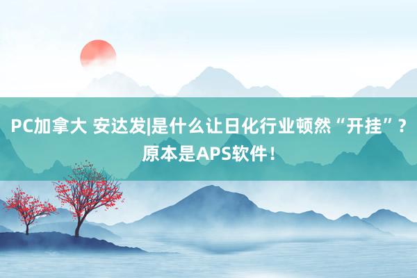 PC加拿大 安达发|是什么让日化行业顿然“开挂”？原本是APS软件！