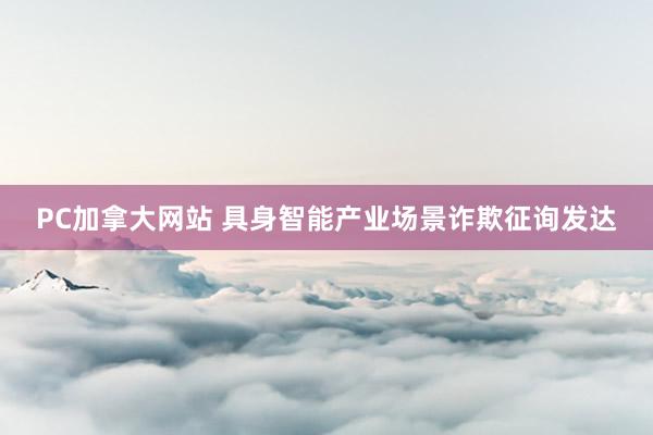 PC加拿大网站 具身智能产业场景诈欺征询发达