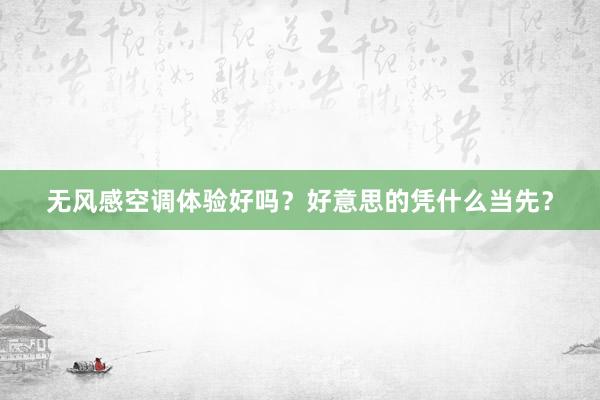 无风感空调体验好吗？好意思的凭什么当先？