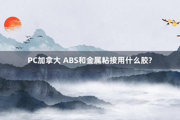 PC加拿大 ABS和金属粘接用什么胶?
