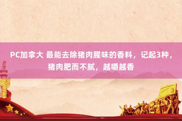 PC加拿大 最能去除猪肉腥味的香料，记起3种，猪肉肥而不腻，越嚼越香