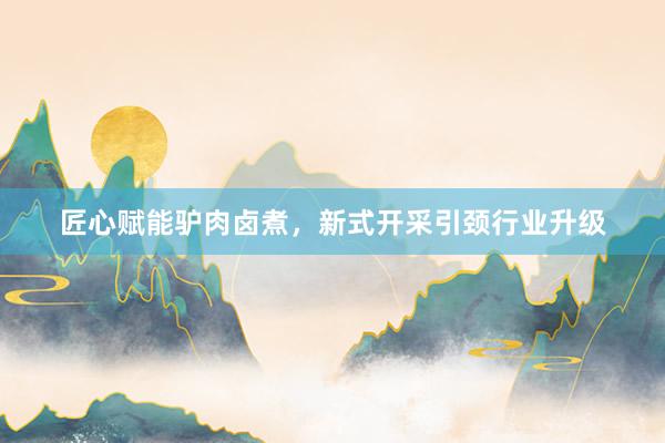 匠心赋能驴肉卤煮，新式开采引颈行业升级