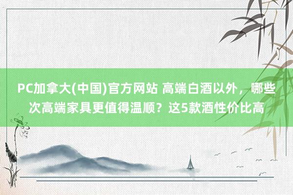 PC加拿大(中国)官方网站 高端白酒以外，哪些次高端家具更值得温顺？这5款酒性价比高