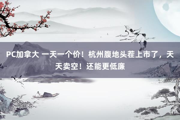 PC加拿大 一天一个价！杭州腹地头茬上市了，天天卖空！还能更低廉