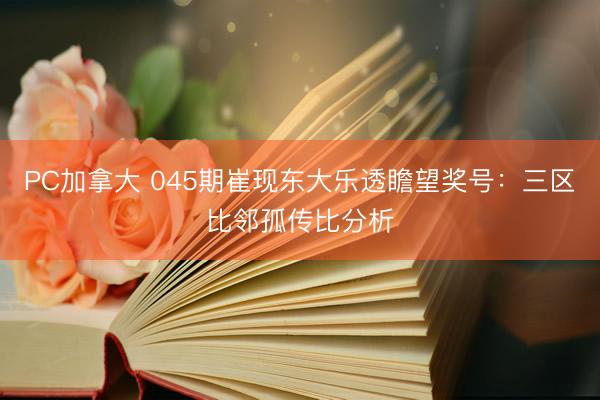 PC加拿大 045期崔现东大乐透瞻望奖号：三区比邻孤传比分析