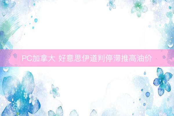 PC加拿大 好意思伊道判停滞推高油价